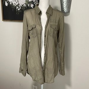 Rubbish Army Green Button Down